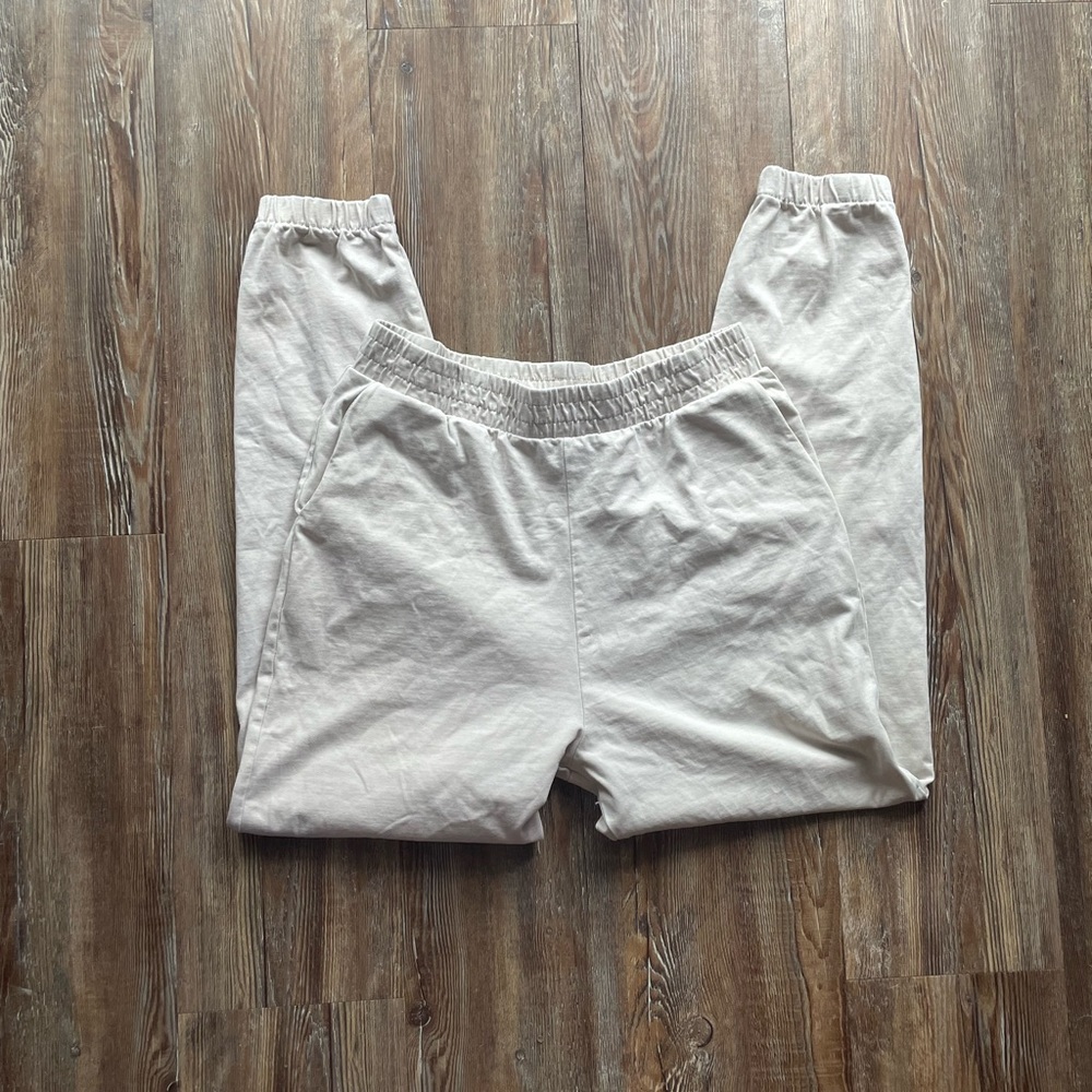 Zara Beige Cream Pull On Joggers Pants M